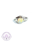 Sterling Silver freeform Crystal Opal  and cz ring