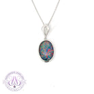 Sterling Silver Opal Triplet 18x13mm bezel set pendant