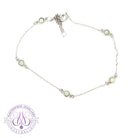 Sterling Silver minimalist 5 Crystal Opal 3.5mm bracelet