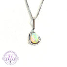 9kt White Gold pear shape Opal 0.35ct pendant