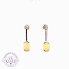 Sterling Silver Light Opal drop bar style earrings