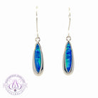 Sterling Silver danglign Blue Green Opal doublet hook earrings