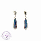 Sterling Silver dangling pearshape Opal doublet earrings