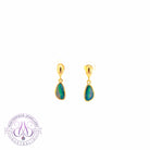 Gold plated dangling earrings Opal doublet