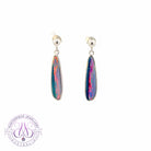 Sterling Silver long drop style Opal doublet earrings