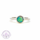 Sterling Silver 6mm Round Opal triplet solitaire ring