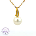 18kt Yellow Gold South Sea Pearl and Diamond pendant