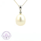 18kt White Gold South Sea Pearl 12.5mm and Diamond pendant