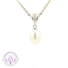 One 18kt White Gold South Sea pearl Oval and diamond pendant