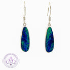 Sterling Silver dangling Blue Green Pear shape earrings