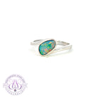 Sterling Silver cross over Opal doublet ring