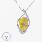 14kt White Gold Crystal Opal 4.82ct and White Sapphires 0.19ct