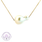 9kt Yellow Gold Mabe Fresh water pearl slider