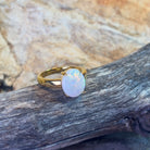 Gold plated Sterling Silver 1.8ct White Opal solitaire ring - Masterpiece Jewellery Opal & Gems Sydney Australia | Online Shop