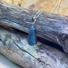 Sterling Silver Black Opal 3.4ct claw set pendant - Masterpiece Jewellery Opal & Gems Sydney Australia | Online Shop