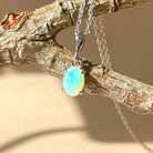 Sterling Silver 7x5mm Light Opal necklace pendant - Masterpiece Jewellery Opal & Gems Sydney Australia | Online Shop