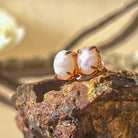 Rose Gold plated Sterling Silver White Opal studs 9x7mm pair - Masterpiece Jewellery Opal & Gems Sydney Australia | Online Shop