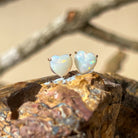 9kt Yellow Gold 6mm Heart shape Opal earrings studs - Masterpiece Jewellery Opal & Gems Sydney Australia | Online Shop