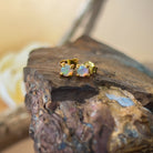 Pair of Gold Plated Sterling Silver 3mm Opal studs - Masterpiece Jewellery Opal & Gems Sydney Australia | Online Shop