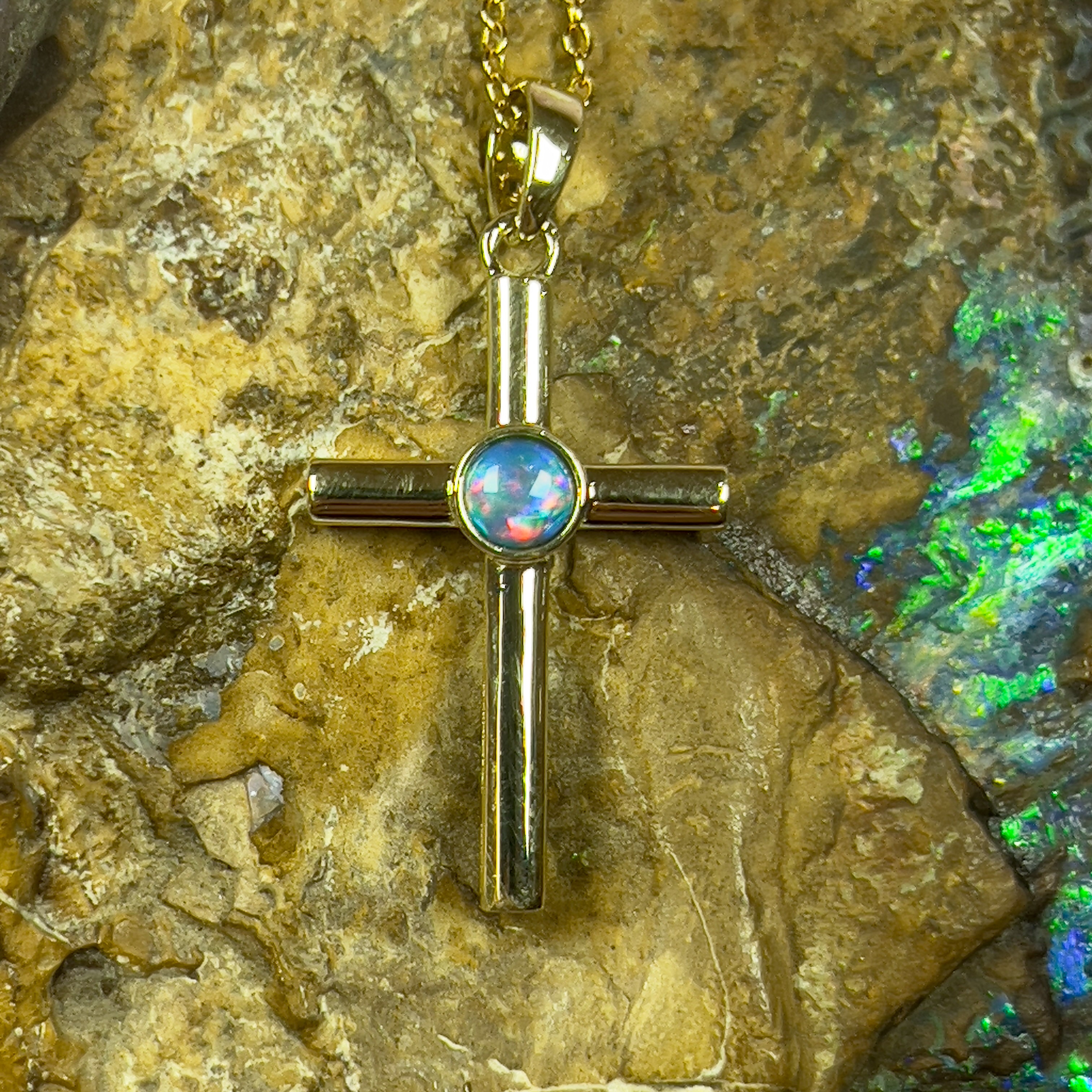 Opal on sale cross pendant