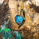 18kt Yellow Gold 3.3ct Boulder Opal pendant - Masterpiece Jewellery Opal & Gems Sydney Australia | Online Shop