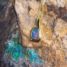 Gold Plate Silver Opal doublet 21x8.8mm pendant - Masterpiece Jewellery Opal & Gems Sydney Australia | Online Shop