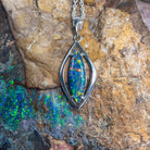 Sterling Silver Opal triplet 31.6x13.1mm pendant - Masterpiece Jewellery Opal & Gems Sydney Australia | Online Shop