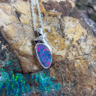 Sterling Silver Opal doublet 22.7x9.8mm pendant - Masterpiece Jewellery Opal & Gems Sydney Australia | Online Shop