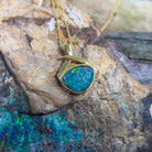 Sterling Silver gold plated opal pendant 16.2x23mm - Masterpiece Jewellery Opal & Gems Sydney Australia | Online Shop