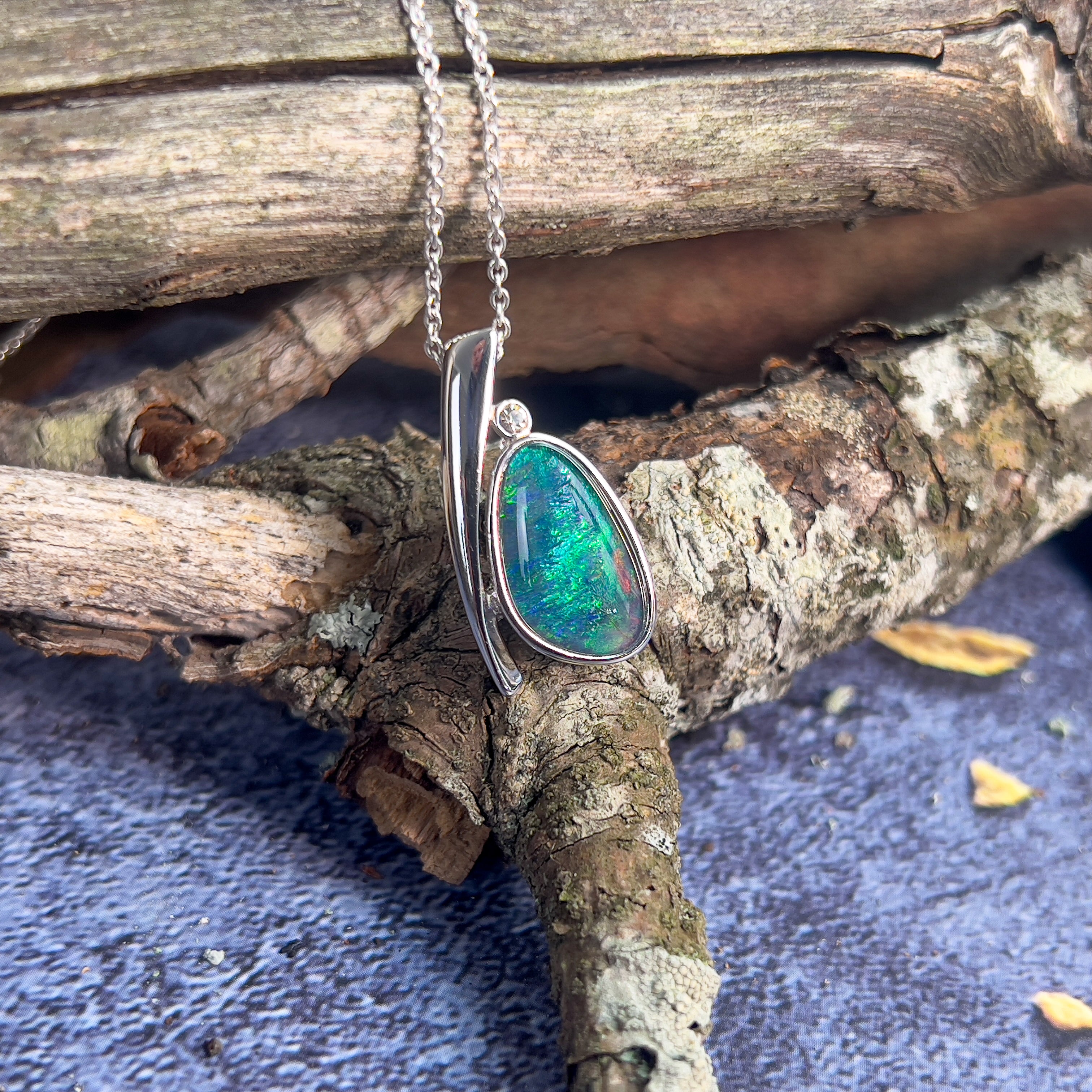 Sterling Silver Opal triplet 24.4x13mm pendant - Masterpiece Jewellery Opal & Gems Sydney Australia | Online Shop