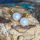 Pair of South Sea Pearl 8-9mm with 18kt Yellow Gold backing posts - Masterpiece Jewellery Opal & Gems Sydney Australia | Online Shop