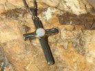 Sterling Silver Opal cross pendant - Masterpiece Jewellery Opal & Gems Sydney Australia | Online Shop