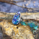 Sterling Silver Boulder Opal 24x14.5mm ring - Masterpiece Jewellery Opal & Gems Sydney Australia | Online Shop