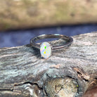 Sterling Silver solitaire ring 7.1x4.7mm Black Opal - Masterpiece Jewellery Opal & Gems Sydney Australia | Online Shop