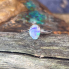 Sterling Silver 8.7x6.6mm Black Opal solitaire ring - Masterpiece Jewellery Opal & Gems Sydney Australia | Online Shop