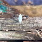 Sterling Silver White Opal solitaire ring 9x4mm - Masterpiece Jewellery Opal & Gems Sydney Australia | Online Shop