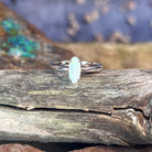 Sterling Silver White Opal solitaire ring 9x4mm - Masterpiece Jewellery Opal & Gems Sydney Australia | Online Shop