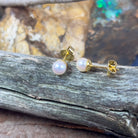 18kt Yellow Gold 5mm Akoya Pearl studs - Masterpiece Jewellery Opal & Gems Sydney Australia | Online Shop