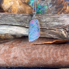 Sterling Silver Red Blue Opal doublet 23x11mm pendant - Masterpiece Jewellery Opal & Gems Sydney Australia | Online Shop