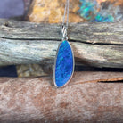 Sterling Silver Blue Green Opal doublet 25x9mm pendant - Masterpiece Jewellery Opal & Gems Sydney Australia | Online Shop