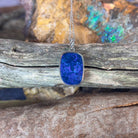 Sterling Silver Blue Opal doublet rectangular pendant - Masterpiece Jewellery Opal & Gems Sydney Australia | Online Shop