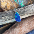 Sterling Silver Blue Green Opal doublet 20x11.5mm - Masterpiece Jewellery Opal & Gems Sydney Australia | Online Shop