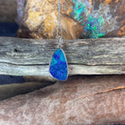 Sterling Silver Blue Green Opal doublet 20x11.5mm - Masterpiece Jewellery Opal & Gems Sydney Australia | Online Shop