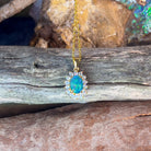 Silver Gold plated cluster pendant 8x6mm Opal triplet - Masterpiece Jewellery Opal & Gems Sydney Australia | Online Shop