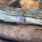 One Rose Gold plated silver 10x8mm Opal triplet pendant - Masterpiece Jewellery Opal & Gems Sydney Australia | Online Shop