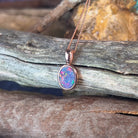 One Rose Gold plated silver 10x8mm Opal triplet pendant - Masterpiece Jewellery Opal & Gems Sydney Australia | Online Shop