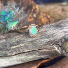 9kt Rose Gold solitaire ring with one Black Opal 0.47ct - Masterpiece Jewellery Opal & Gems Sydney Australia | Online Shop