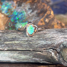 9kt Rose Gold solitaire ring with one Black Opal 0.47ct - Masterpiece Jewellery Opal & Gems Sydney Australia | Online Shop