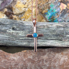 Silver Rose Gold plated 5mm Opal triplet cross pendant - Masterpiece Jewellery Opal & Gems Sydney Australia | Online Shop