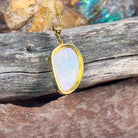 18kt Yellow Gold Freeform shape White Opal 4.88ct pendant - Masterpiece Jewellery Opal & Gems Sydney Australia | Online Shop